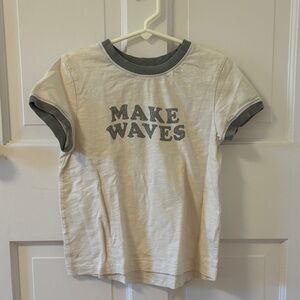Rylee + Cru Cream and Gray 'Make Waves' Tee